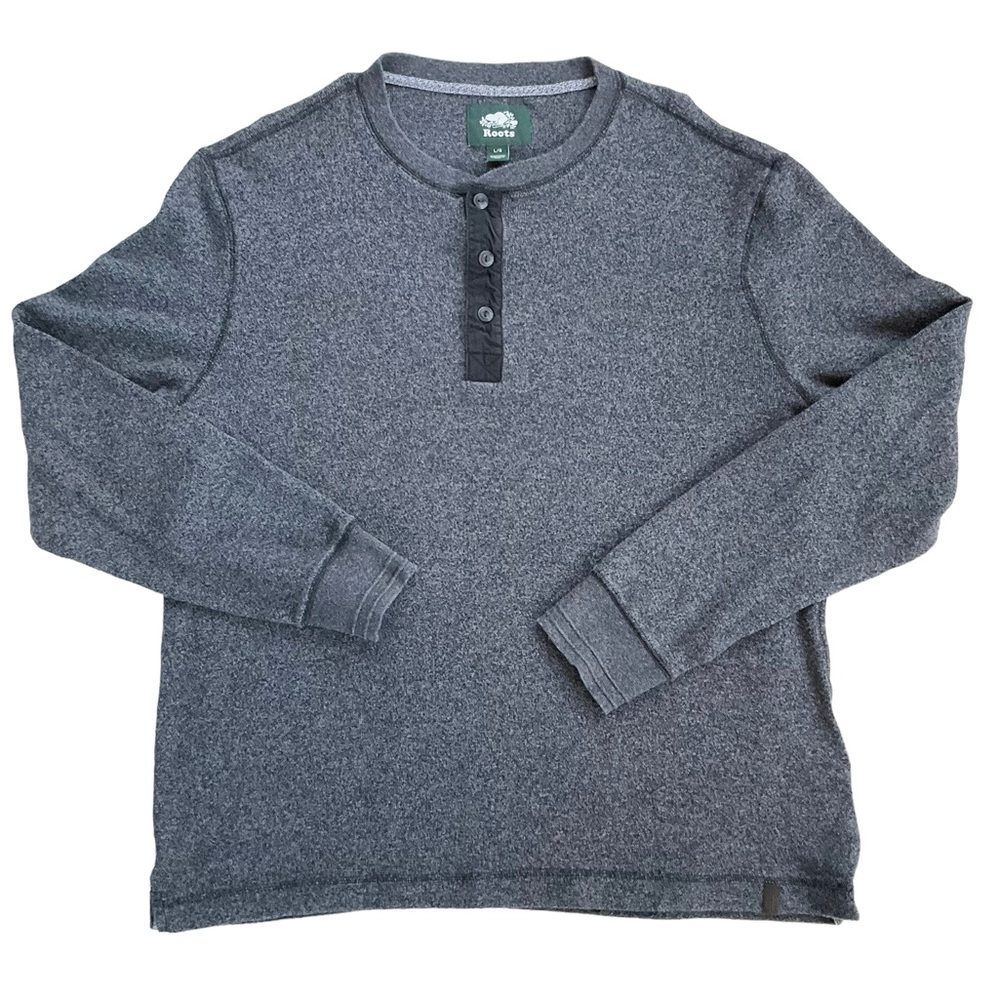 Roots Men’s Killarney Pepper Henley Shirt Grey Black Long Sleeve Top Siz… - Picture 4 of 16
